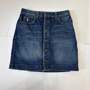 Hollister Dark Blue Button-Up Mini Skirt